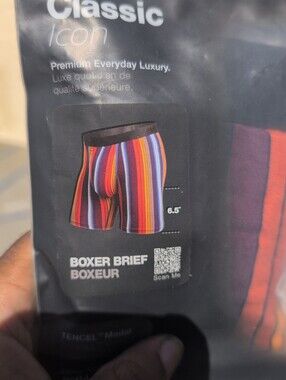 BN3TH Men’s Classic Icon Boxer Briefs - Western Stripes Dark/ Navy Size M
